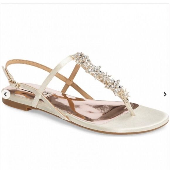 BADGLEY MISCHKA TATE CRYSTAL SANDALS - Picture 1 of 12